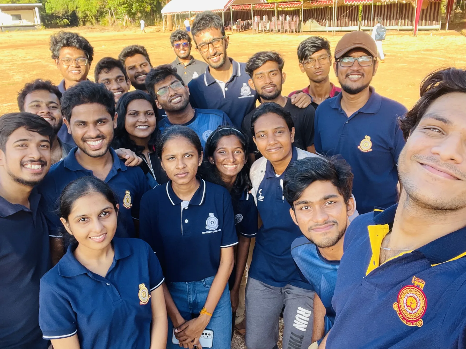 Student astronomy volunteers gathered outdoors