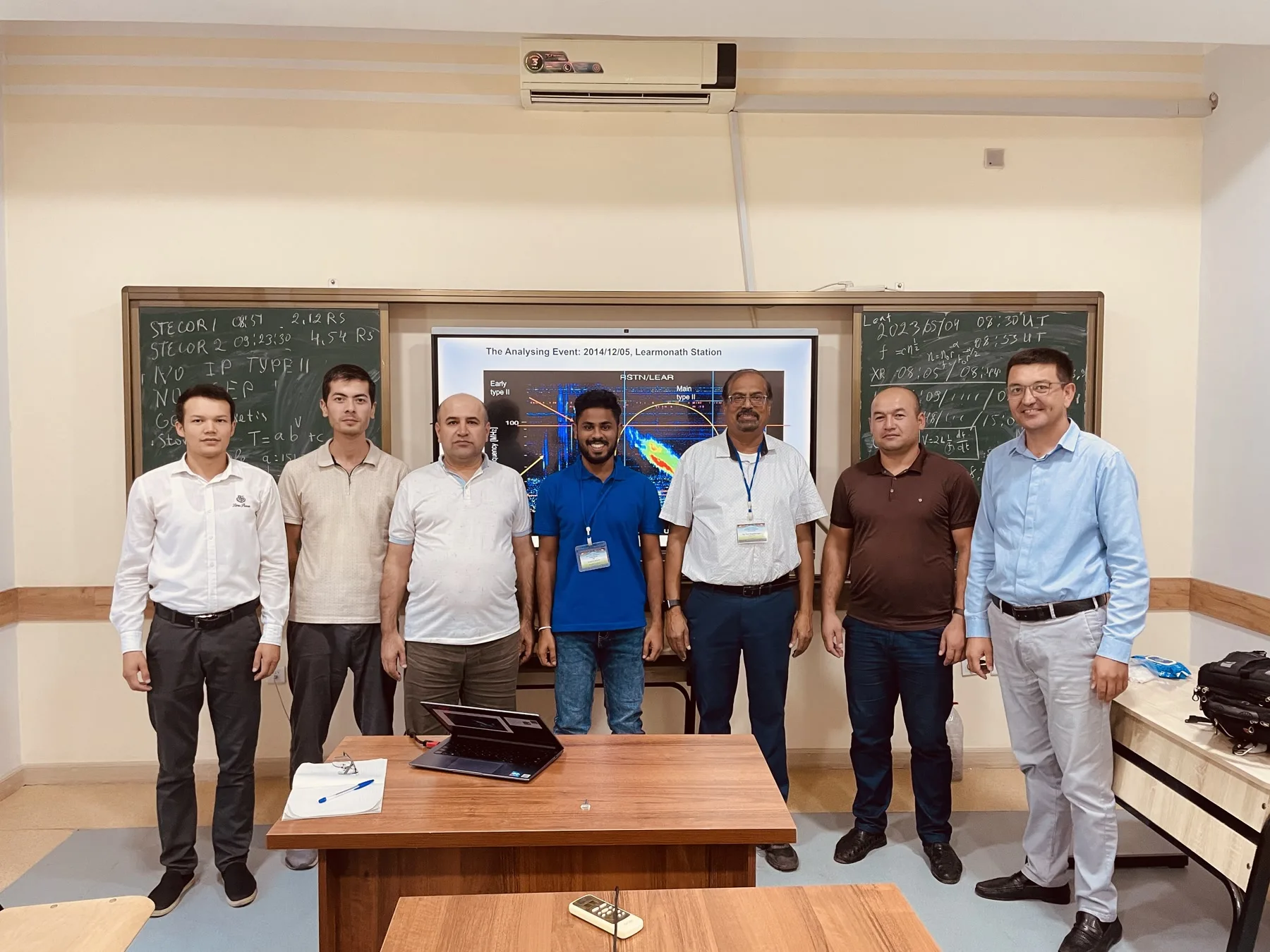 Workshop participants and instructors after a solar radio analysis session